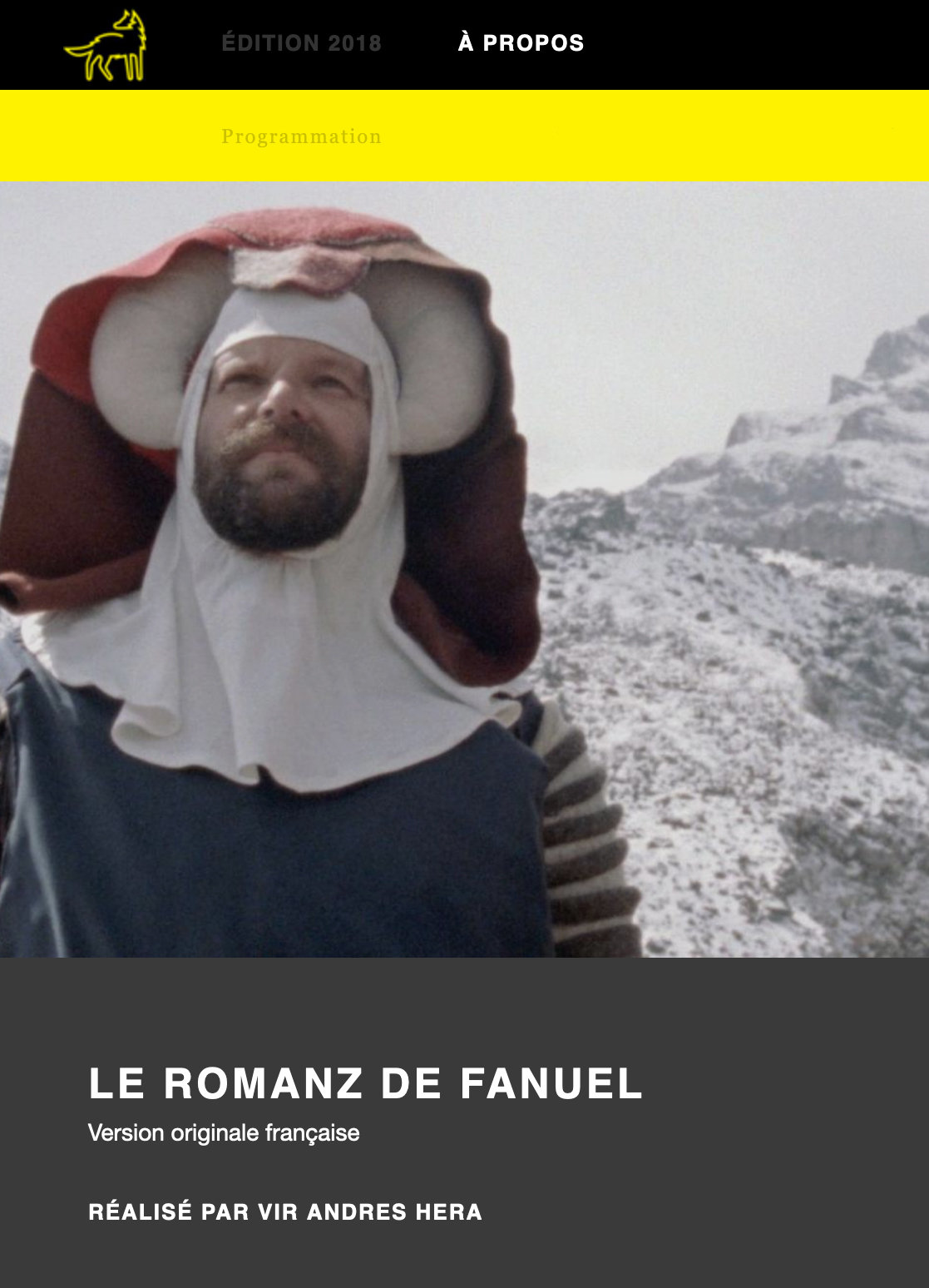 Festival du nouveau cinéma, Montreal — Le Romanz de Fanuel, Official Selection - Vir Andres Hera