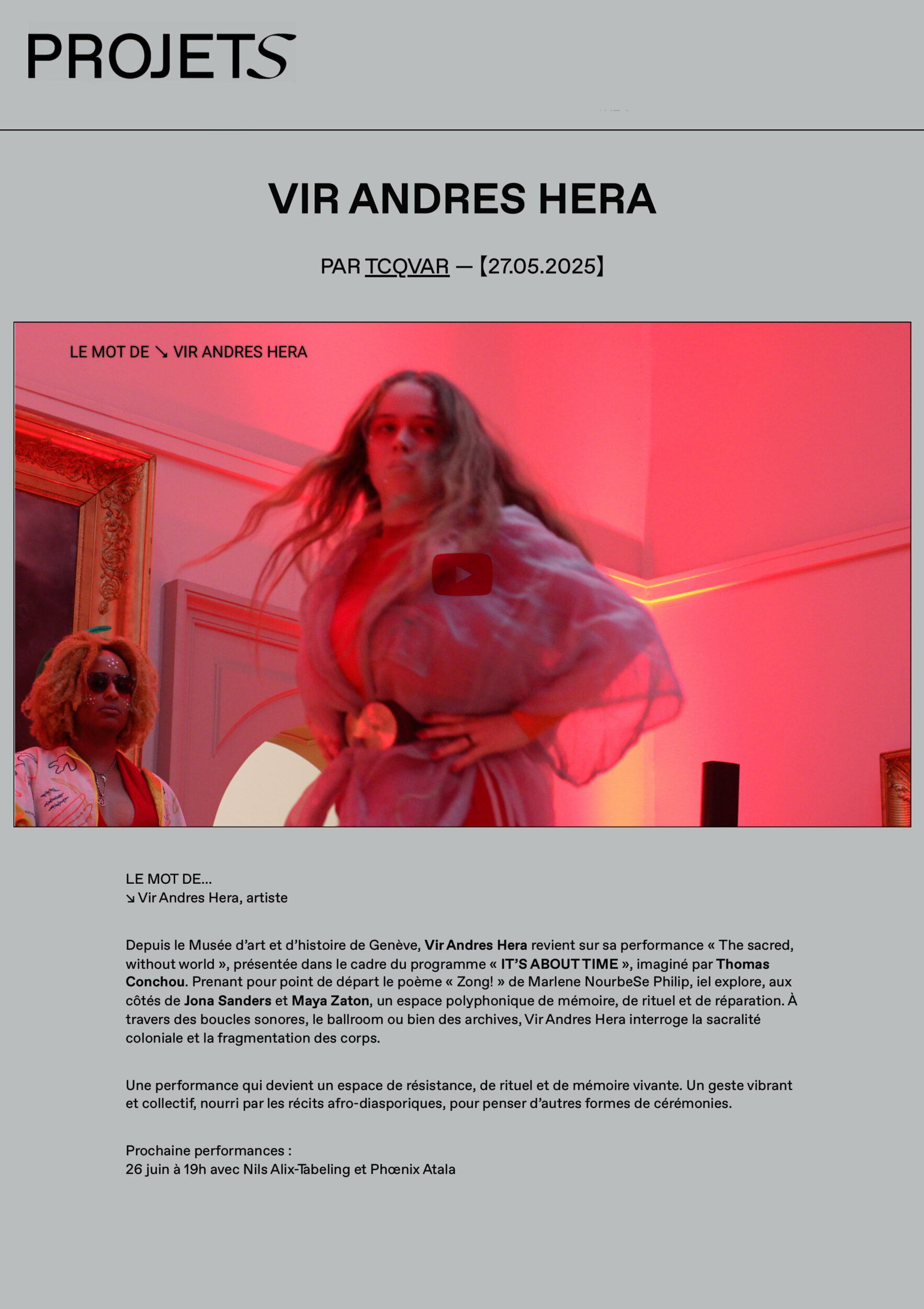 PROJETS Media — Le mot de Vir Andres Hera, interview by TCQVAR - Vir Andres Hera